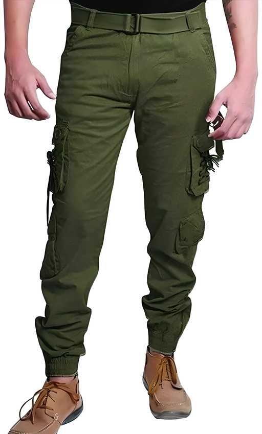 Cotton Solid Slim Fit mens Cargo